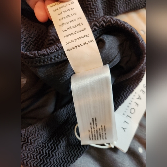 Seafolly Australia Sea Dive Bandeau One Piece - Black NWT size 10/L - Picture 10 of 12